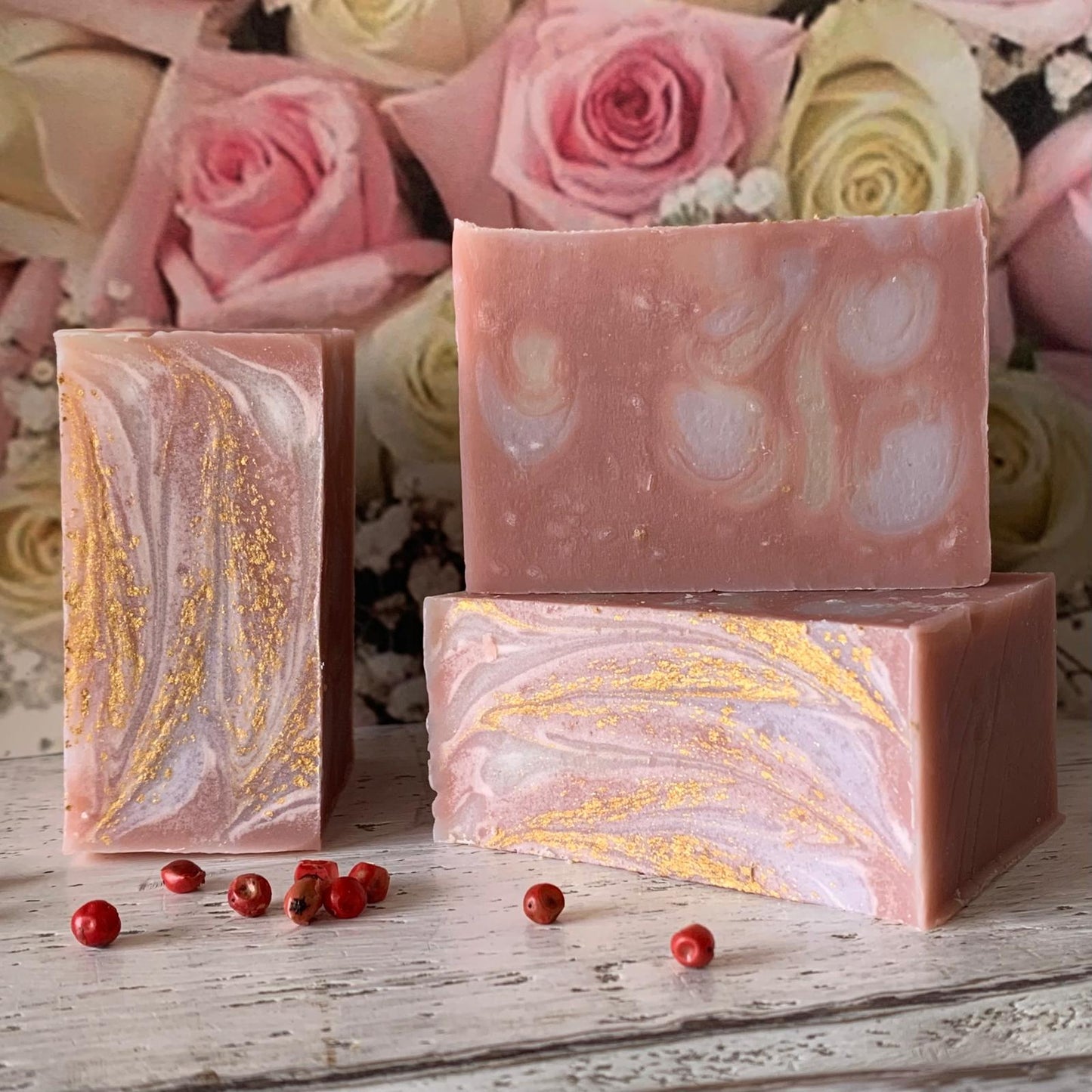 Jabón Artesano Flores y Pimienta Rosa